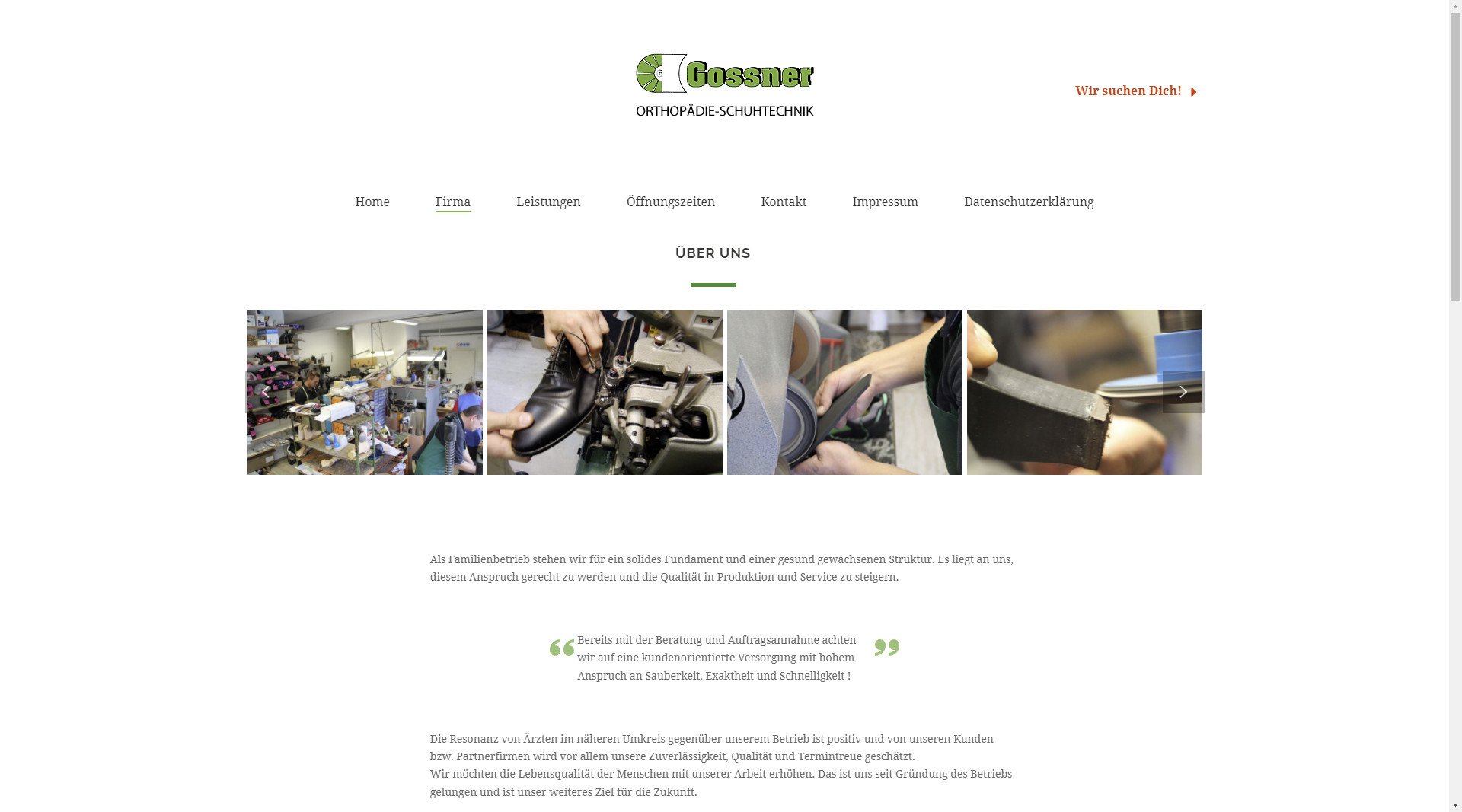 Webseite - Gossner Orthopädie-Schuhtechnik