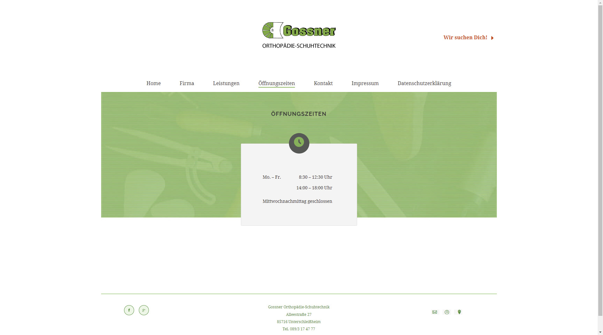 Webseite - Gossner Orthopädie-Schuhtechnik