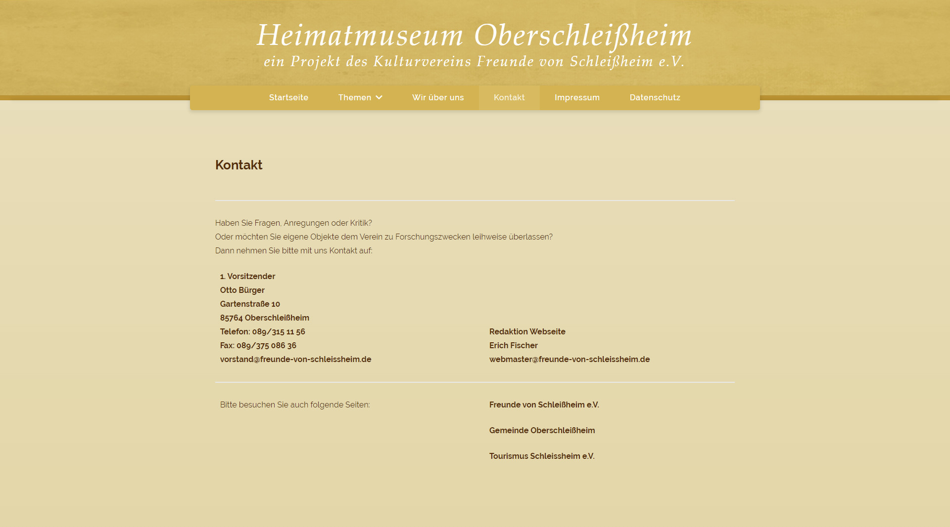 Webseite - Heimatmuseum Oberschleißheim