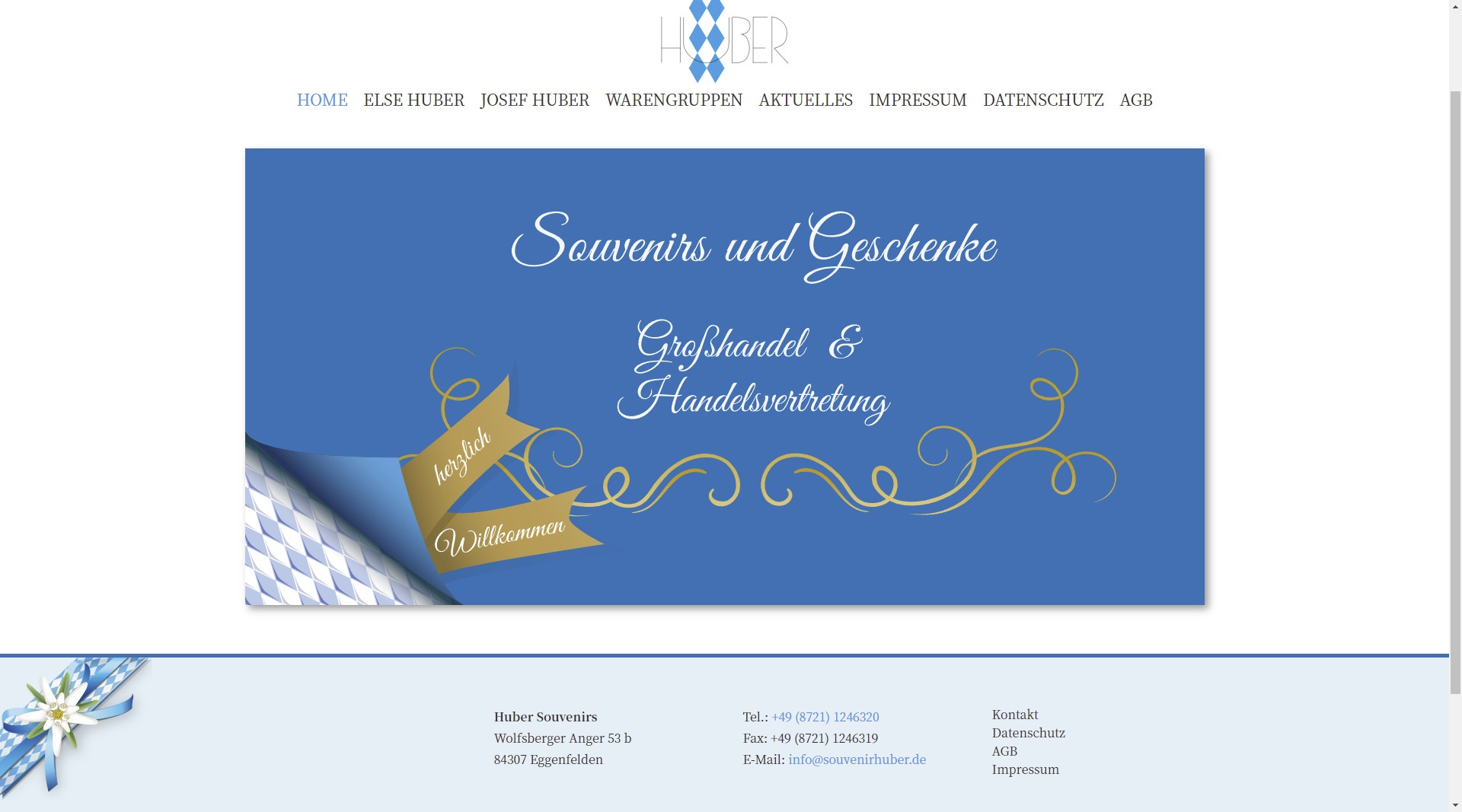 Webseite - Huber Souvenirs