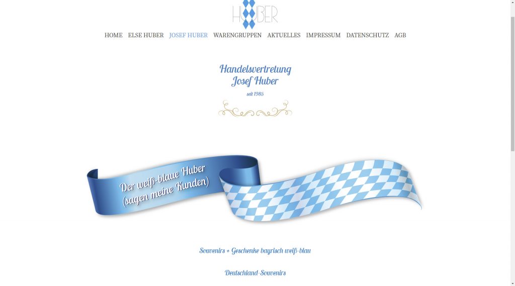 Webseite - Huber Souvenirs