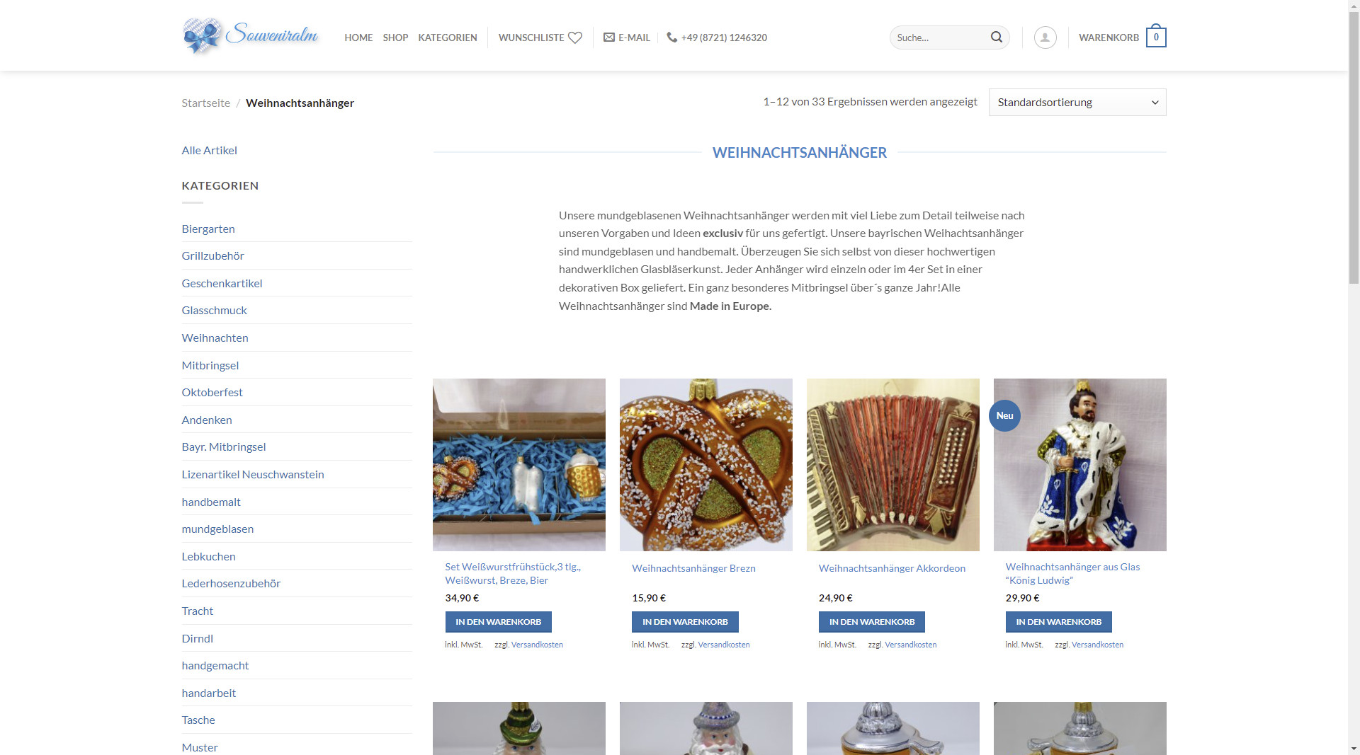 Webseite - Souveniralm