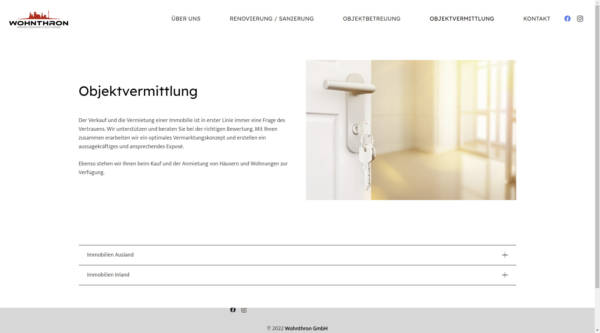 Webseite - Wohnthron