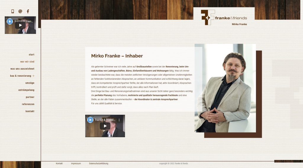 Webseite - franke & friends
