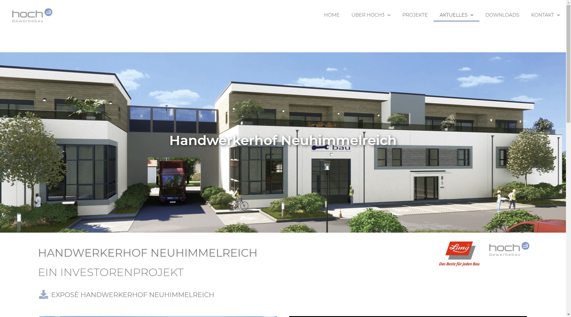 Webseite - hoch3 Gewerbebau