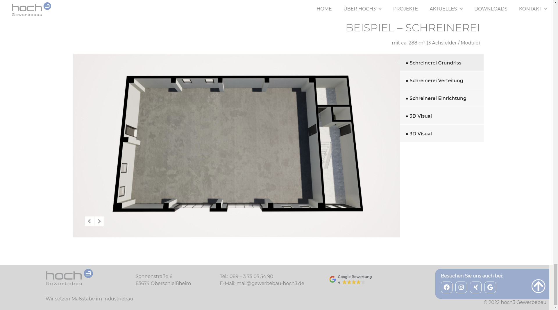 Webseite - hoch3 Gewerbebau